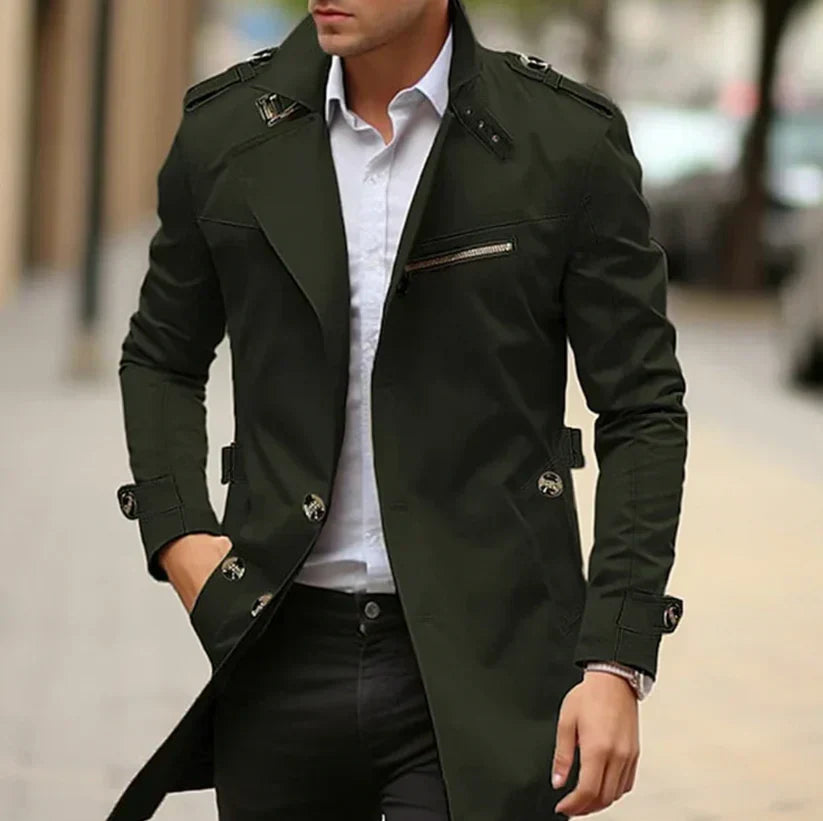 Manteau Trench Premium pour Hommes - Vêtements Extérieurs Élégants pour le Printemps