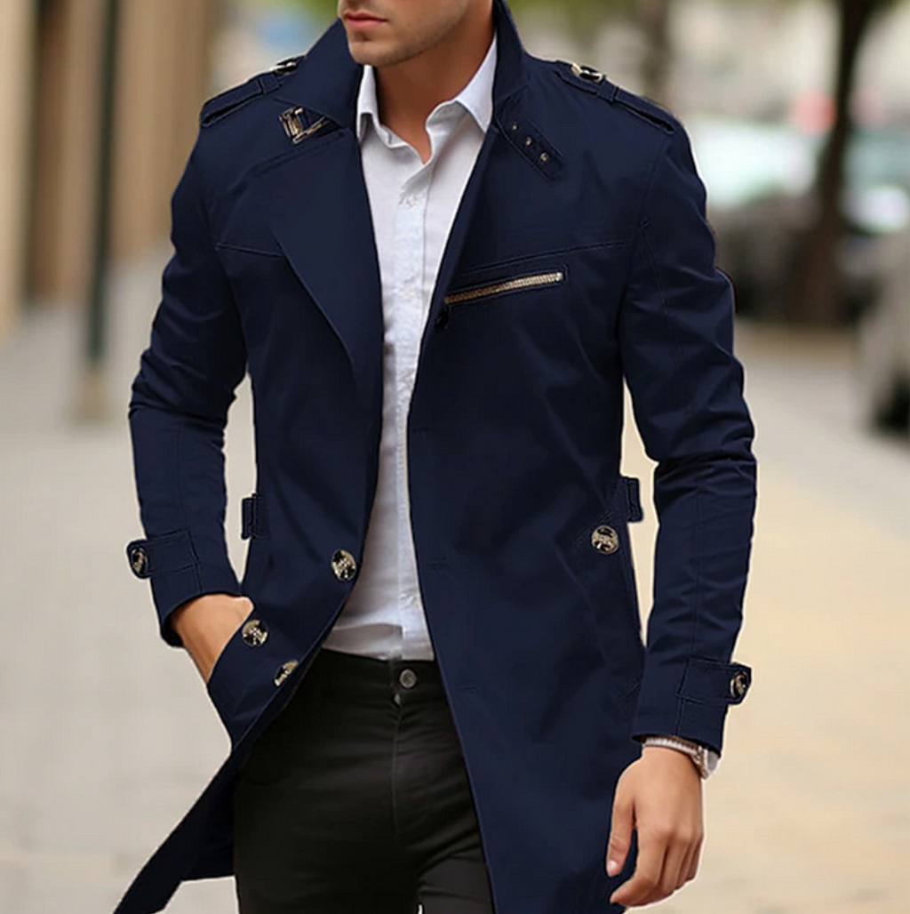 Manteau Trench Premium pour Hommes - Vêtements Extérieurs Élégants pour le Printemps