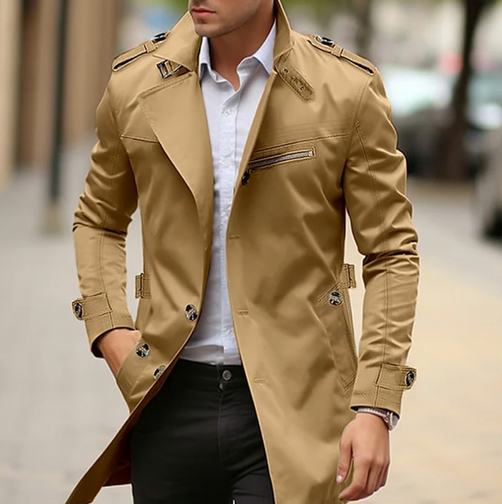 Manteau Trench Premium pour Hommes - Vêtements Extérieurs Élégants pour le Printemps