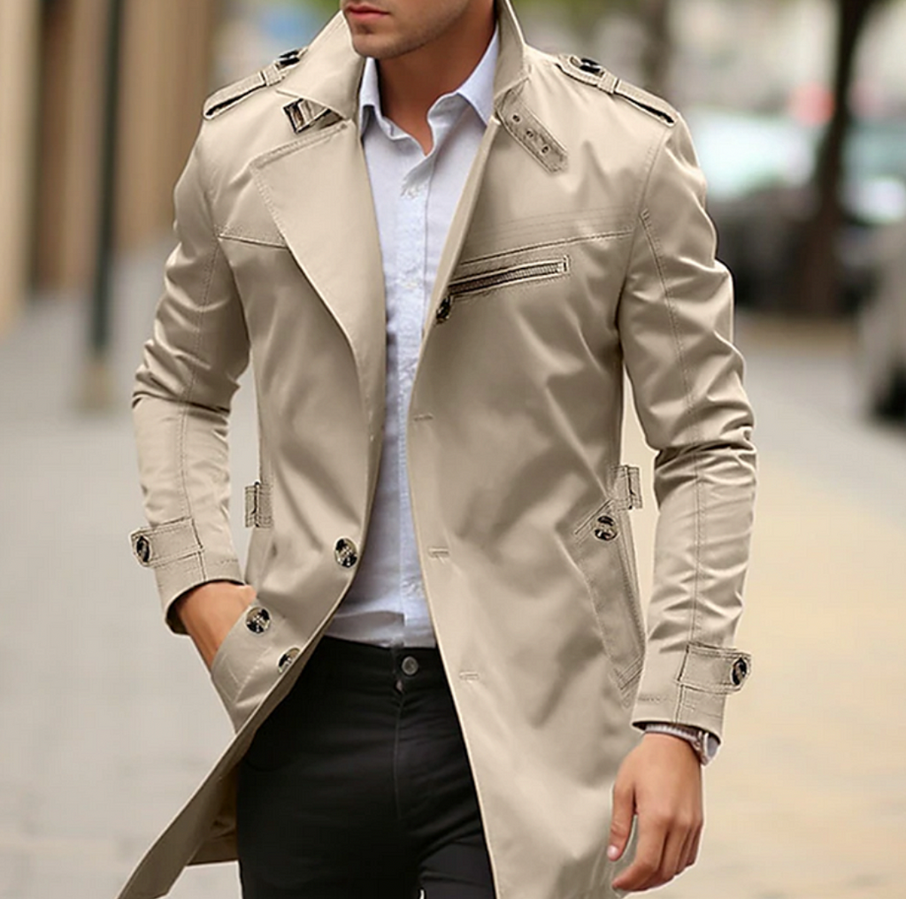 Manteau Trench Premium pour Hommes - Vêtements Extérieurs Élégants pour le Printemps
