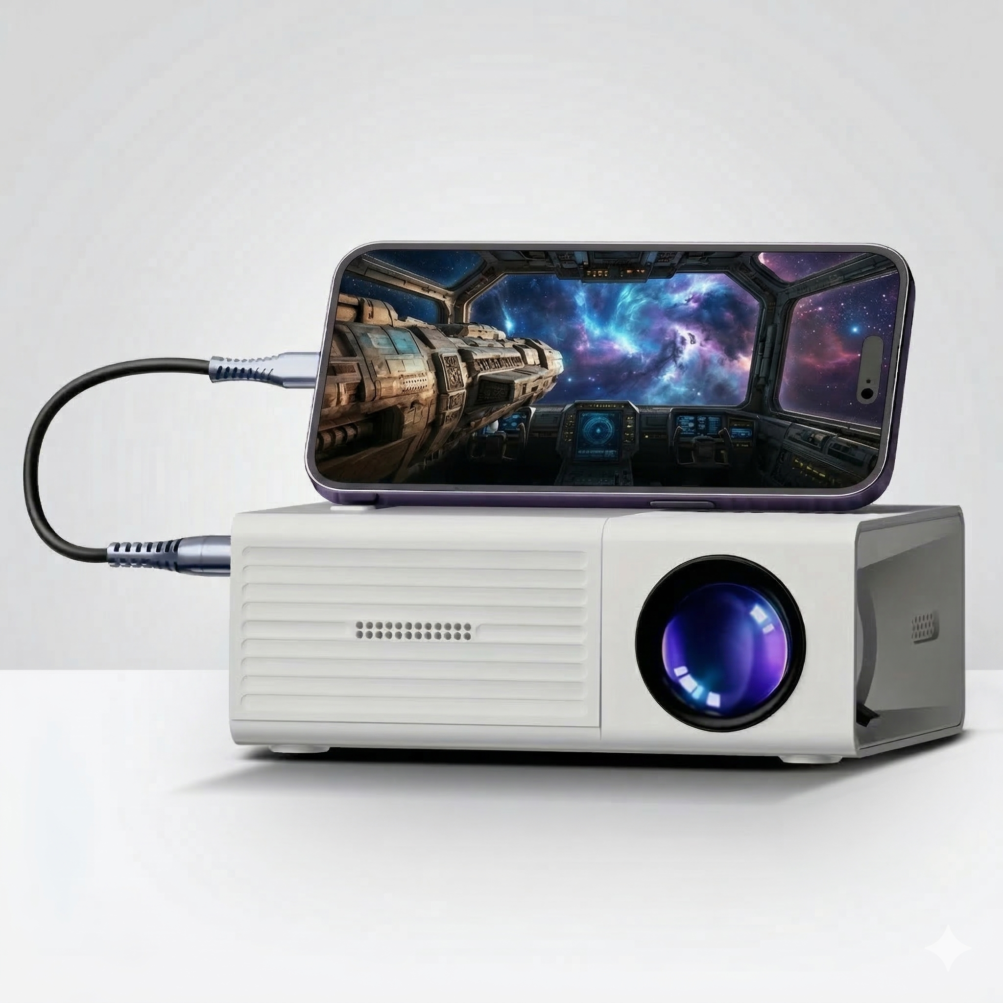 Mini Projecteur Ultra Lumineux 3000 Lumens – Projecteur Portable avec Connectivité HDTV et USB