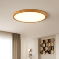 Lustre LED Circulaire en Bois Élégant - Moderne et Énergétiquement Efficace