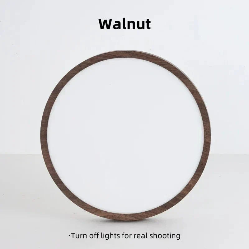 Lustre LED Circulaire en Bois Élégant - Moderne et Énergétiquement Efficace