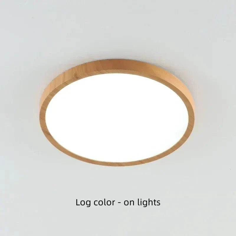 Lustre LED Circulaire en Bois Élégant - Moderne et Énergétiquement Efficace