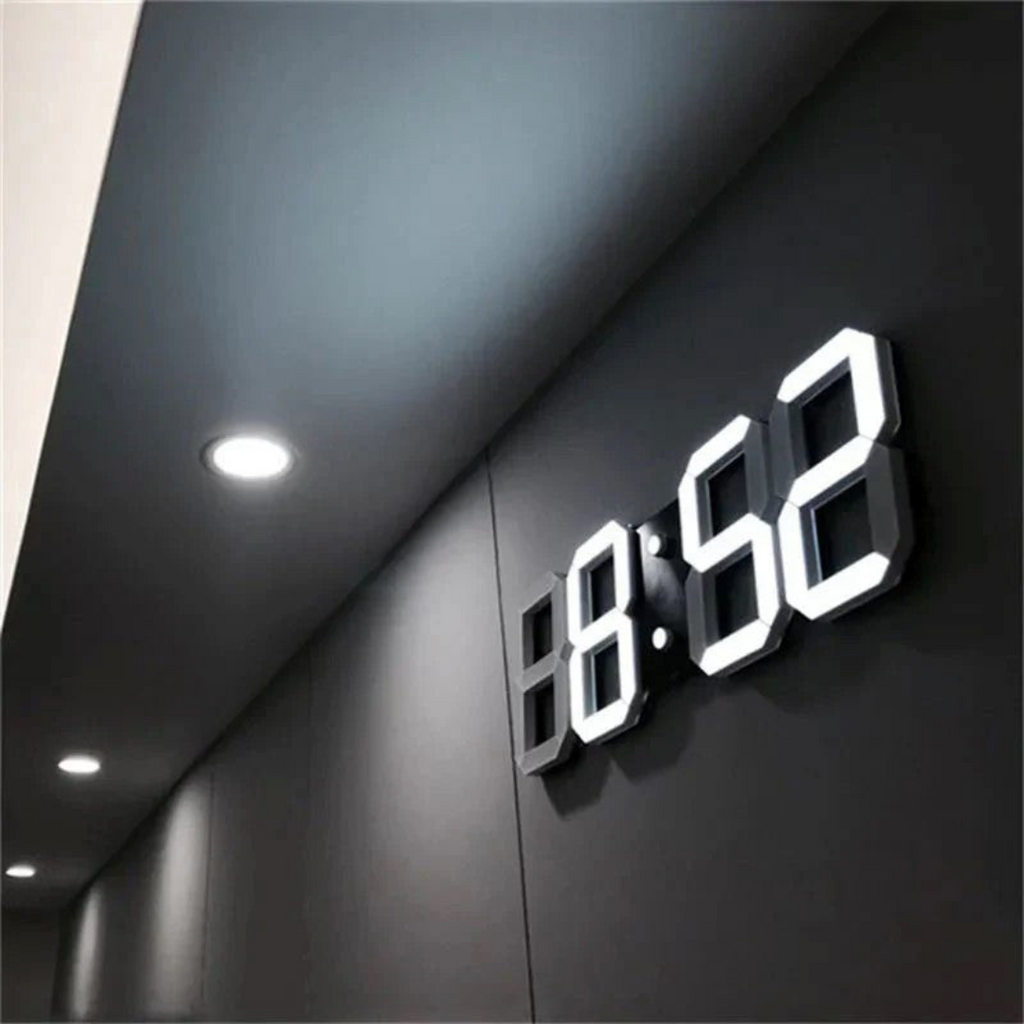 Horloge Murale LED Moderne - Affichage Numérique du Temps pour la Maison ou le Bureau