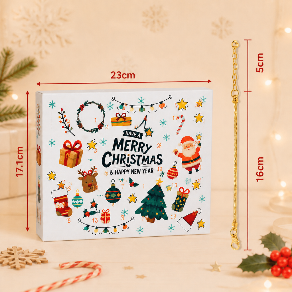 Calendrier de l'Avent en bracelet de Noël de 24 jours – Kit de bijoux DIY pour filles