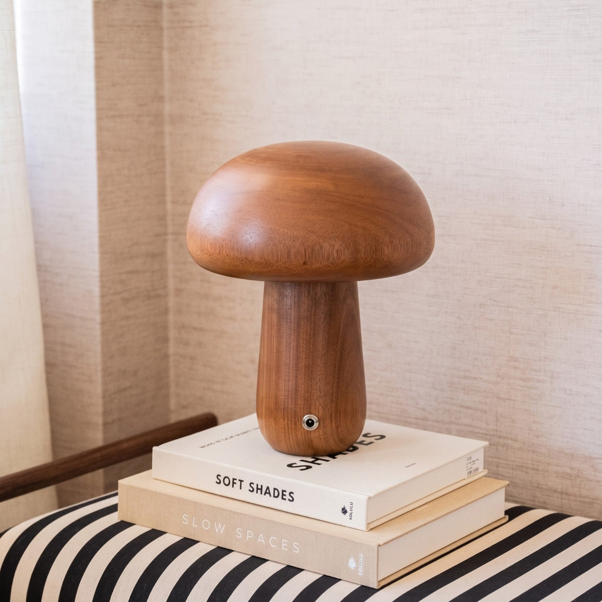 Lampe Champignon - Lampe de Table en Bois