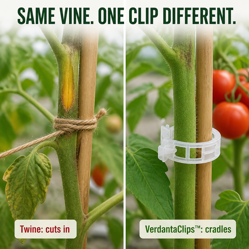 VerdantaClips™ — Maintenez des Vignes Lourdement Chargées Sans Casser un Seul Tige