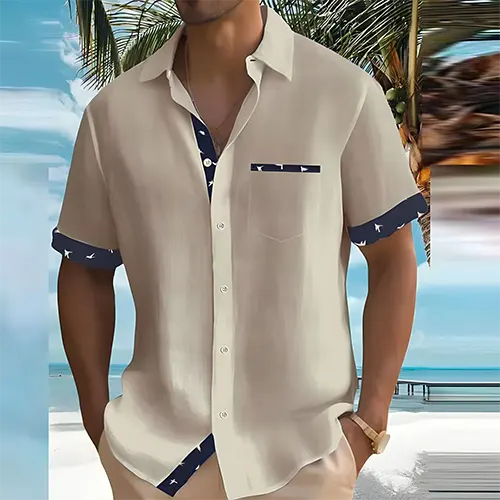 Chemise d'été à manches courtes pour hommes