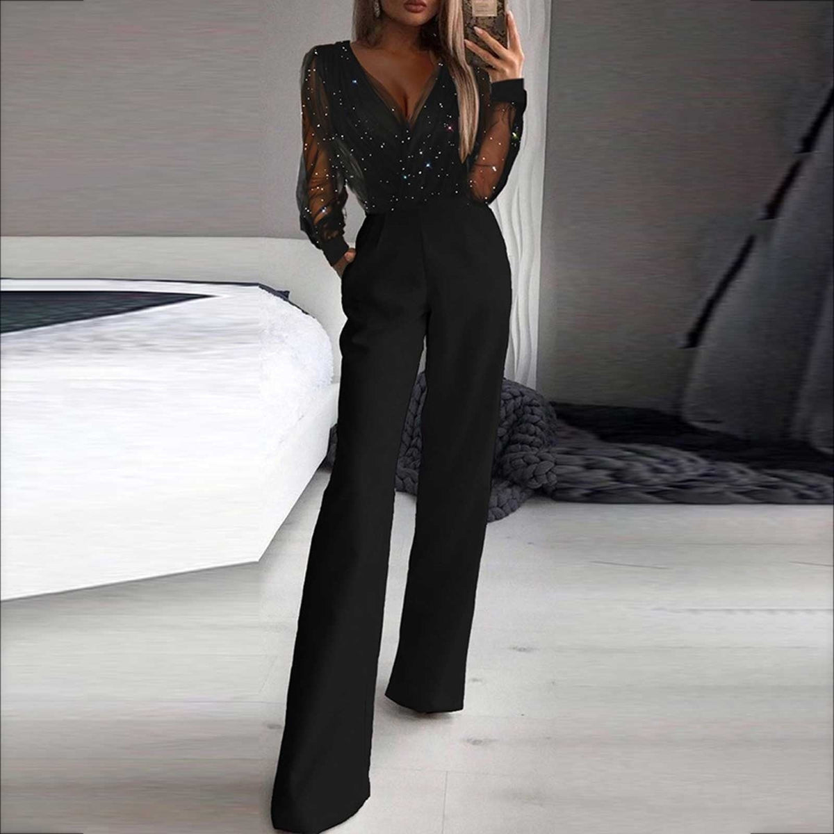 Combinaison Noire Confortable pour Femmes