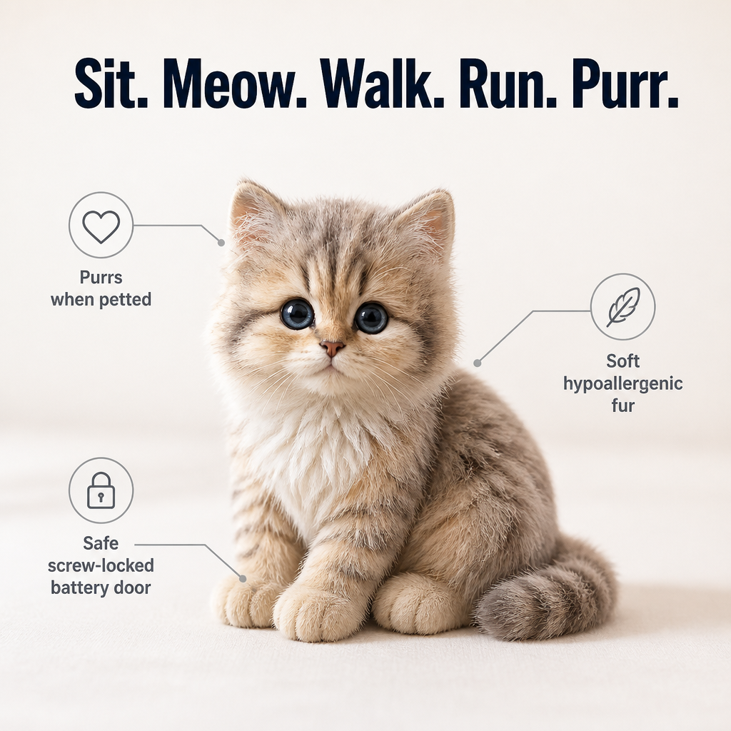 Nico™ — Câlinez un chaton qui ronronne dès que votre enfant le caresse