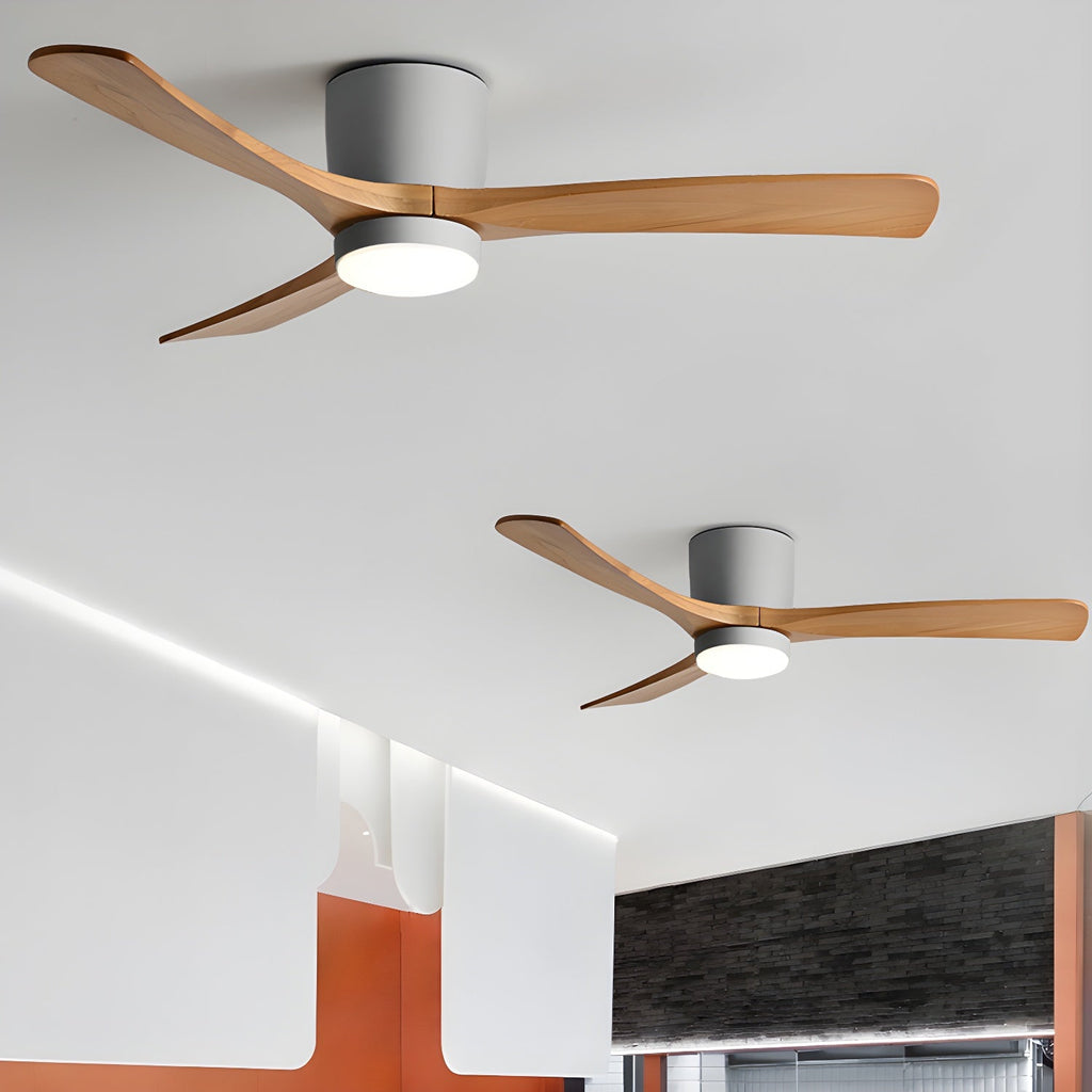 Ventilateur de Plafond en Bois Nordique avec Télécommande LED