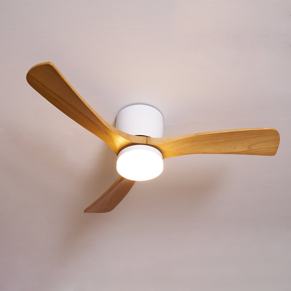 Ventilateur de Plafond en Bois Nordique avec Télécommande LED