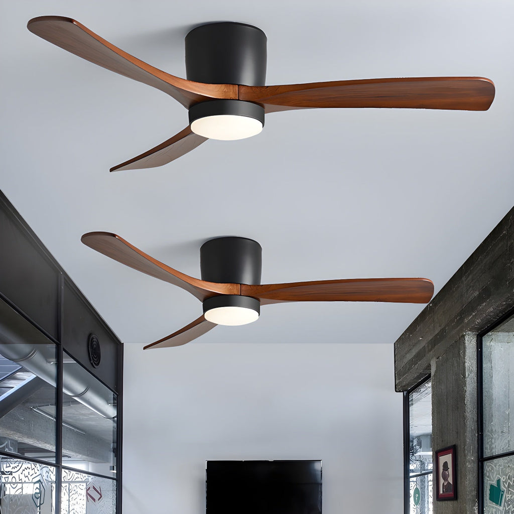 Ventilateur de Plafond en Bois Nordique avec Télécommande LED