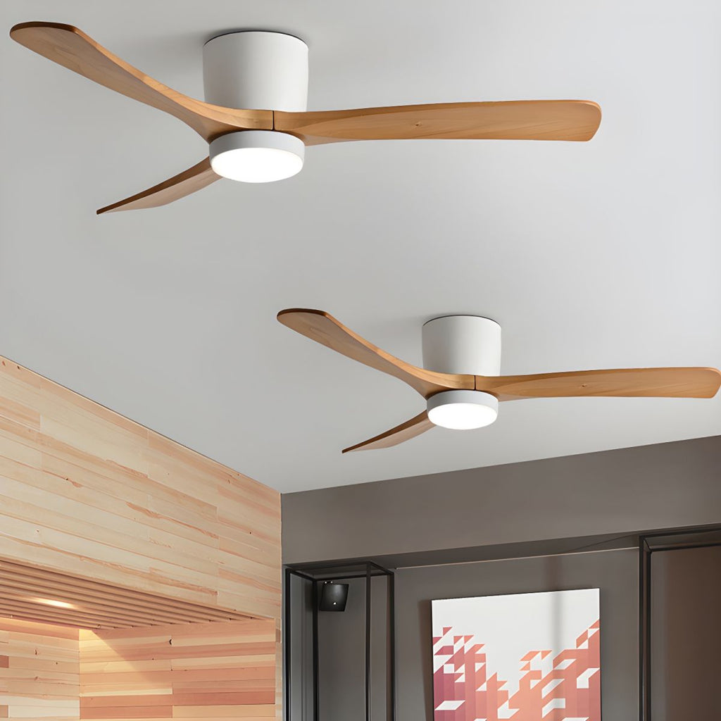 Ventilateur de Plafond en Bois Nordique avec Télécommande LED