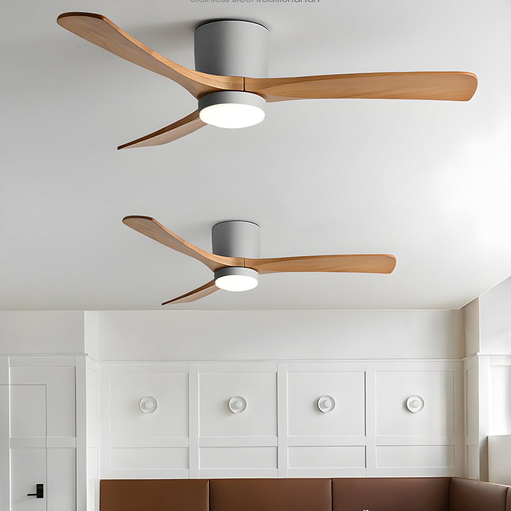 Ventilateur de Plafond en Bois Nordique avec Télécommande LED