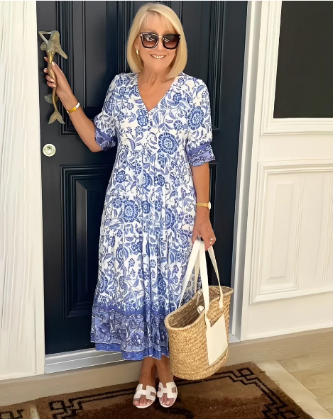 Hannah - Robe bohème avec décolleté en V et imprimé floral