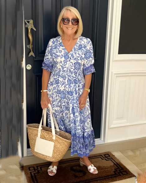 Hannah - Robe bohème avec décolleté en V et imprimé floral