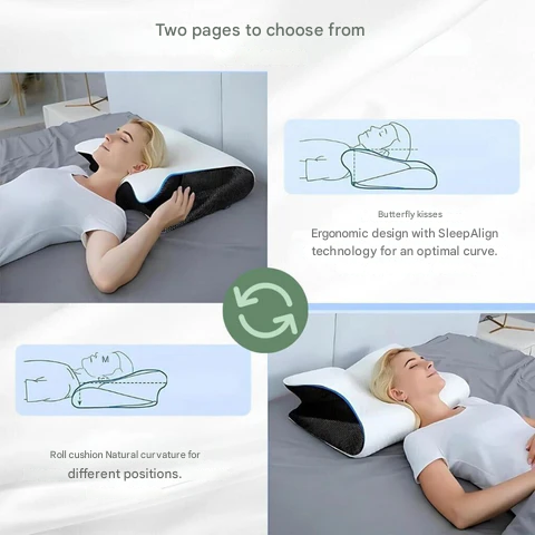 Skanto | Coussin Orthopédique | Support Ergonomique pour le Cou et le Dos | Mousse à Mémoire