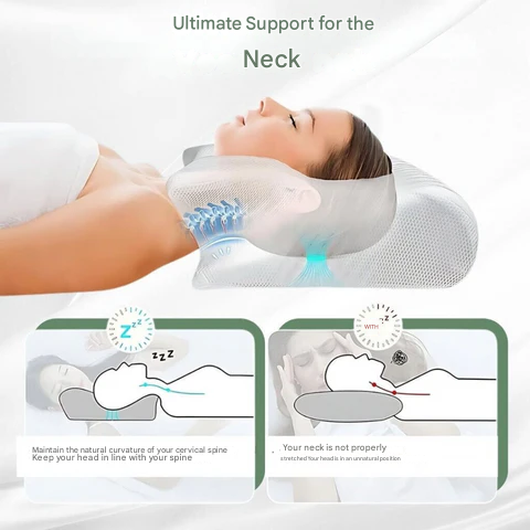 Skanto | Coussin Orthopédique | Support Ergonomique pour le Cou et le Dos | Mousse à Mémoire