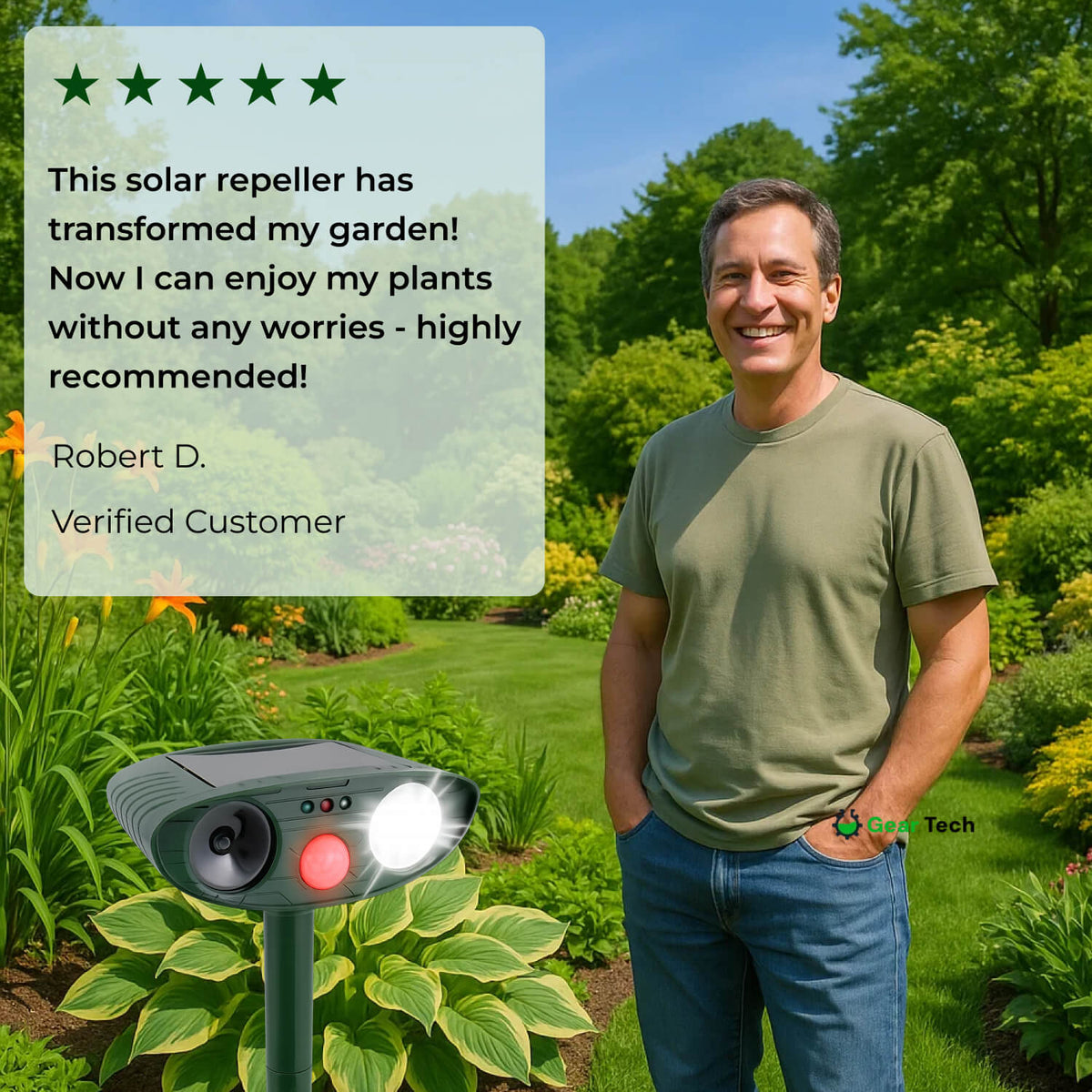 Répulseur Ultrasonique Solaire pour Jardins