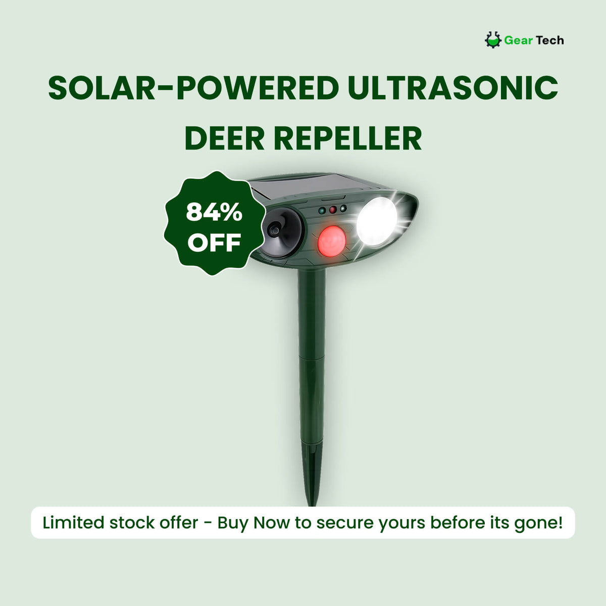 Répulseur Ultrasonique Solaire pour Jardins