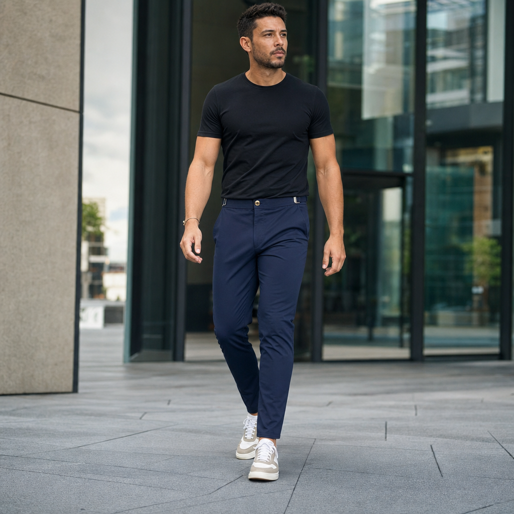 FlexiForm™ – Pantalon Slim-Fit Stretch avec Boucle Latérale Ajustable