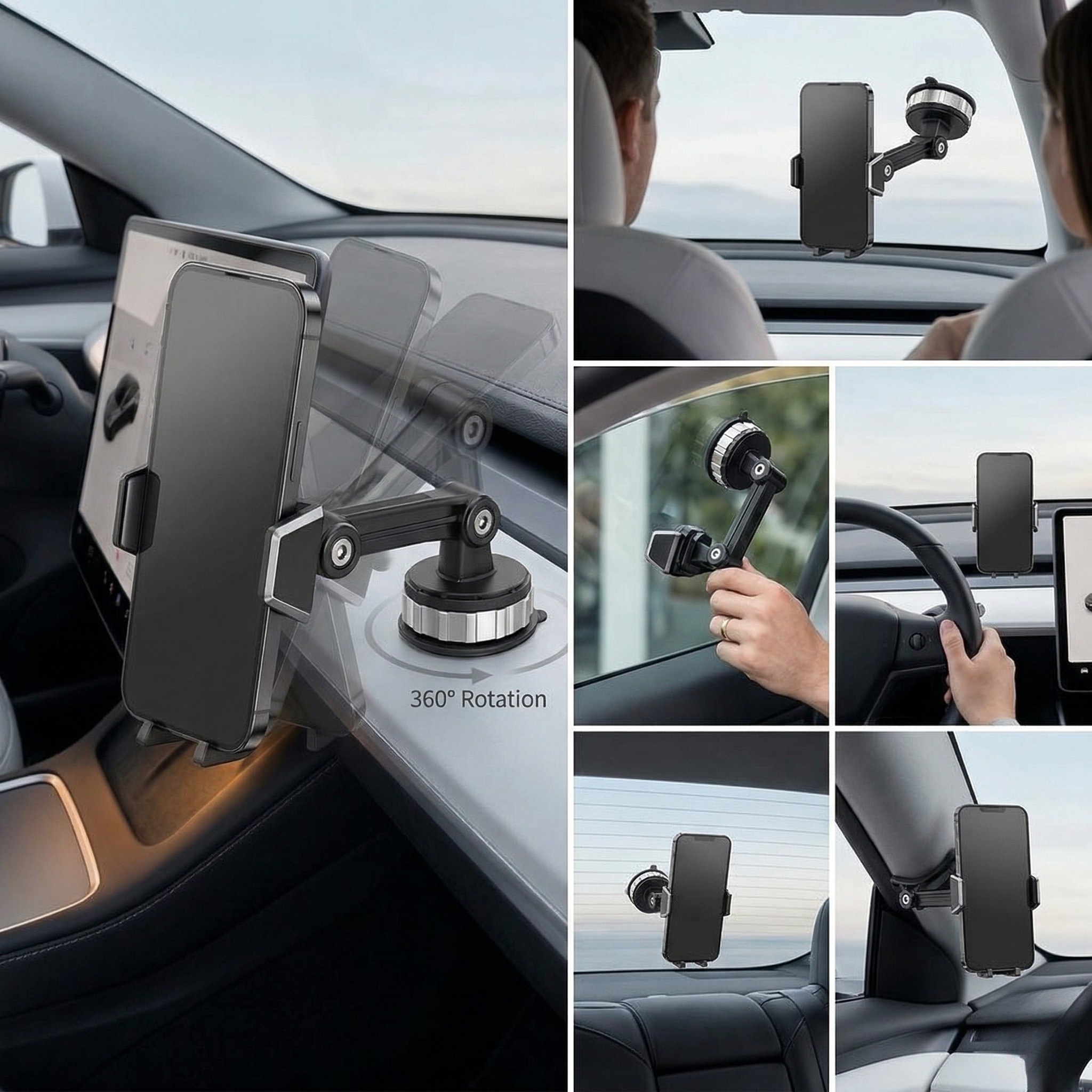 Support Téléphone Magnétique pour Voiture Fixation Réglable