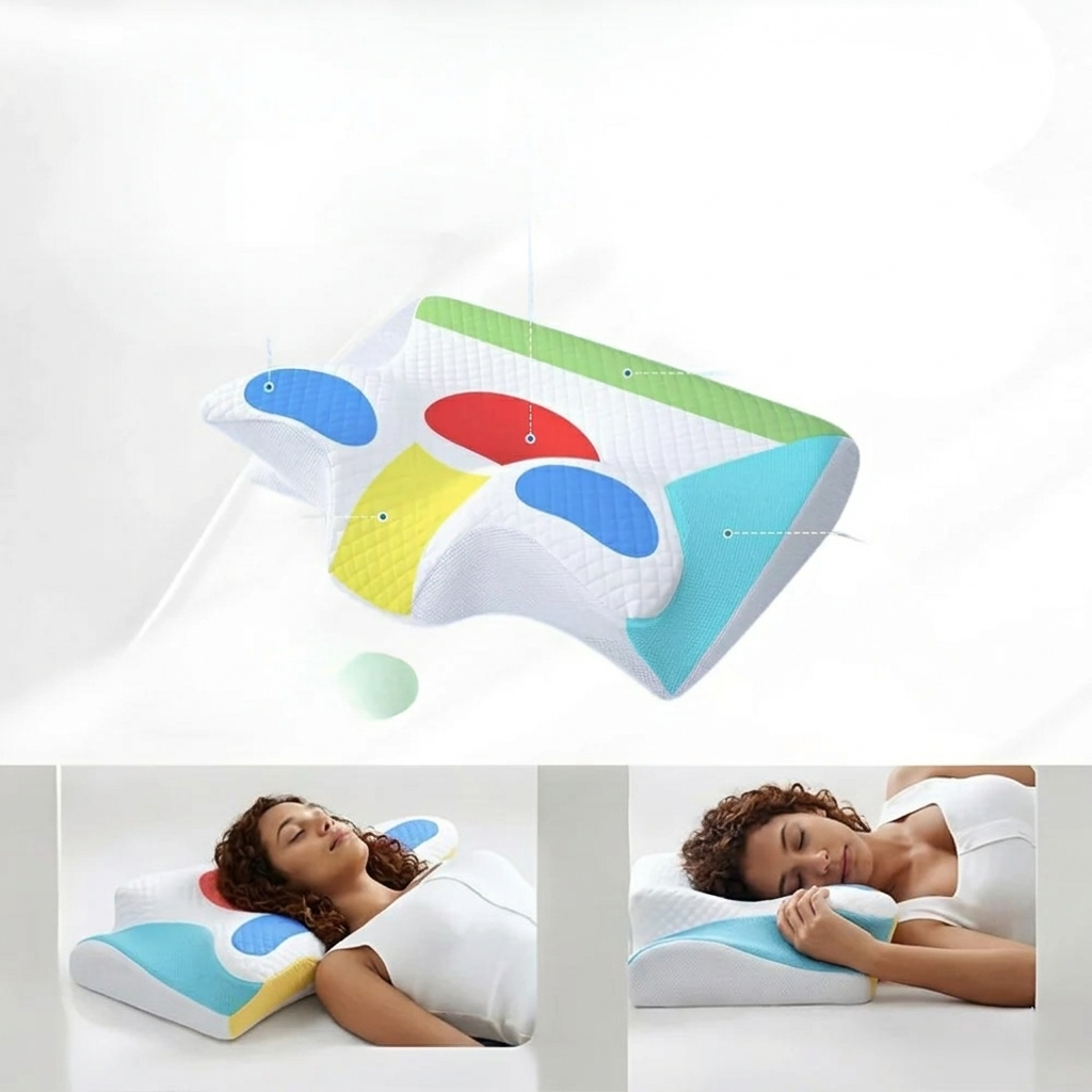 Coussin Orthopédique en Mousse à Mémoire Réglable Support Cervical