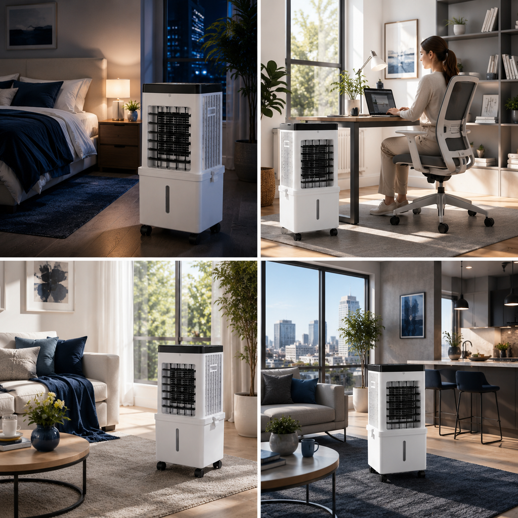 Refroidisseur d'air portable 3-en-1, Humidificateur & Purificateur