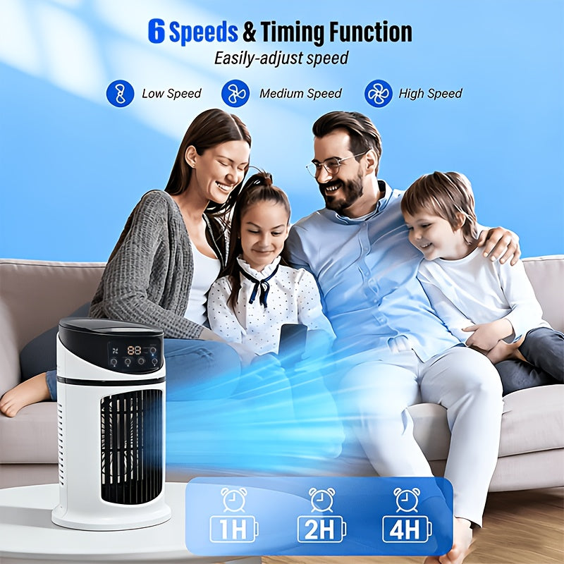 Ventilateur de refroidissement portable 4-en-1 avec lumière LED