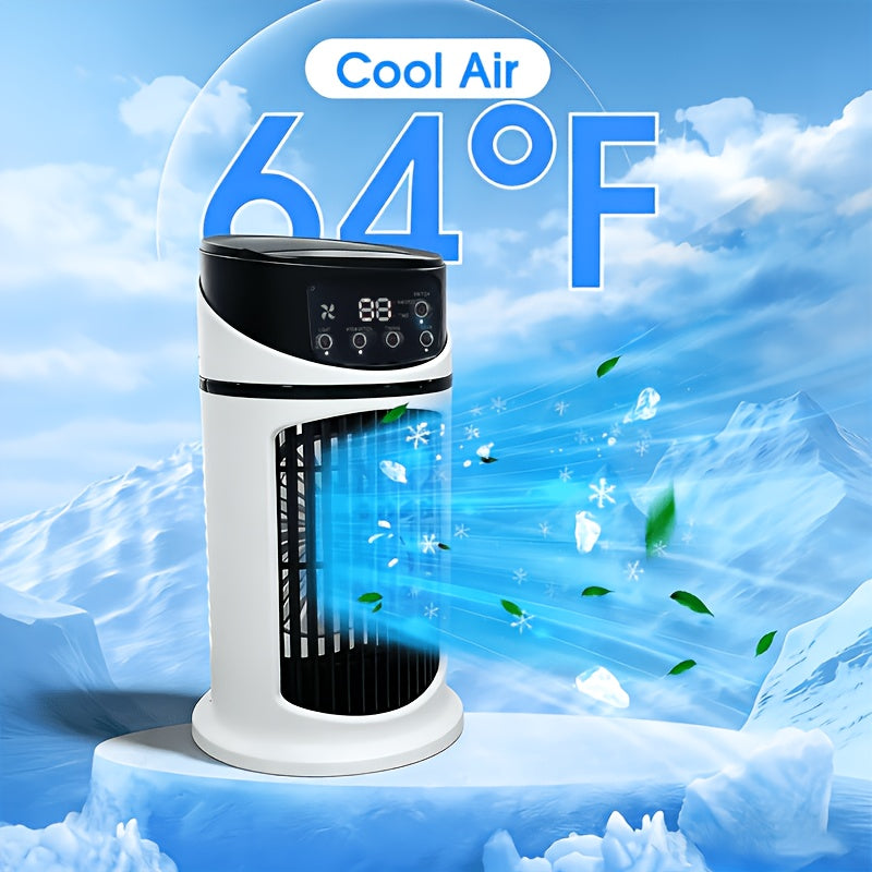 Ventilateur de refroidissement portable 4-en-1 avec lumière LED
