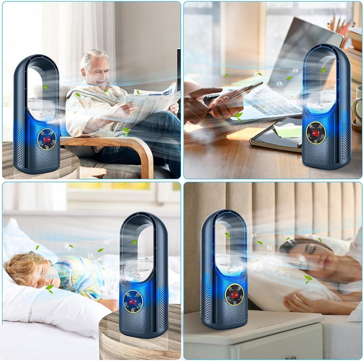 Climatiseur Portable Silencieux Sans Lame pour Maison et Bureau
