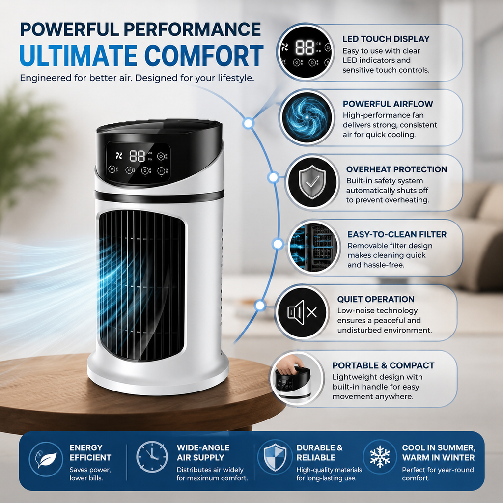 Climatiseur Portable - Refroidisseur Personnel Énergétiquement Efficace