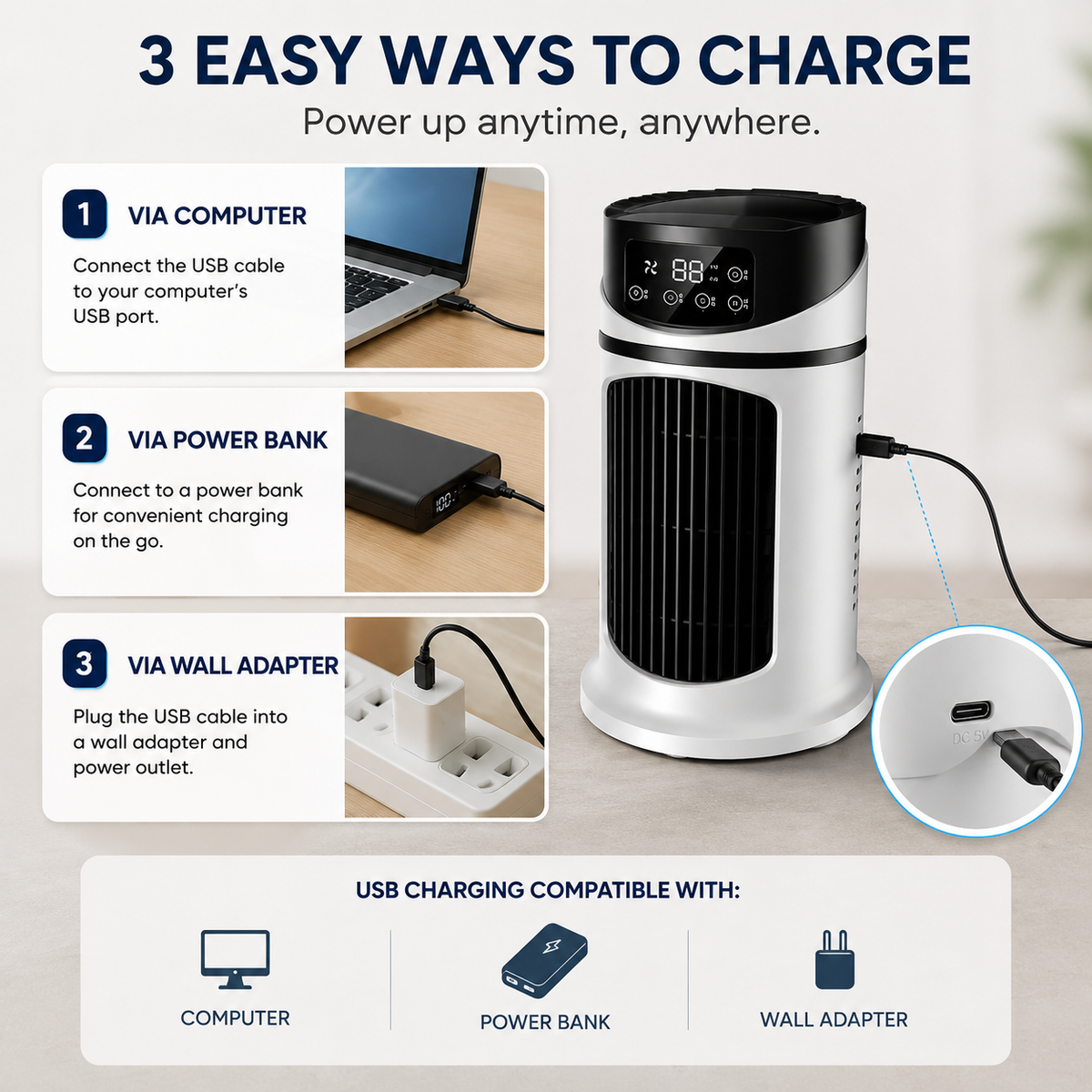 Climatiseur Portable - Refroidisseur Personnel Énergétiquement Efficace