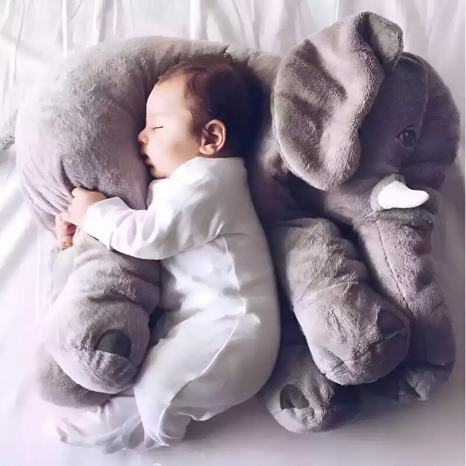 Éléphant en peluche | Grand coussin et doudou éléphant pour bébés et enfants