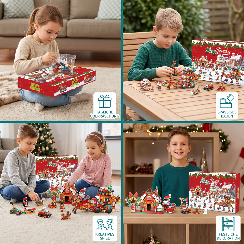 Calendrier de l'Avent Kerstdorp Bouwstenen – 24 Jours de Plaisir de Noël