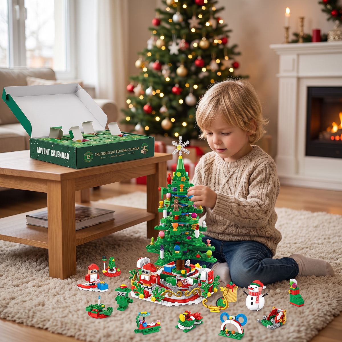 Calendrier de l'Avent en Blocs de Construction Sapin de Noël – 24 Jours de Plaisir de Construction