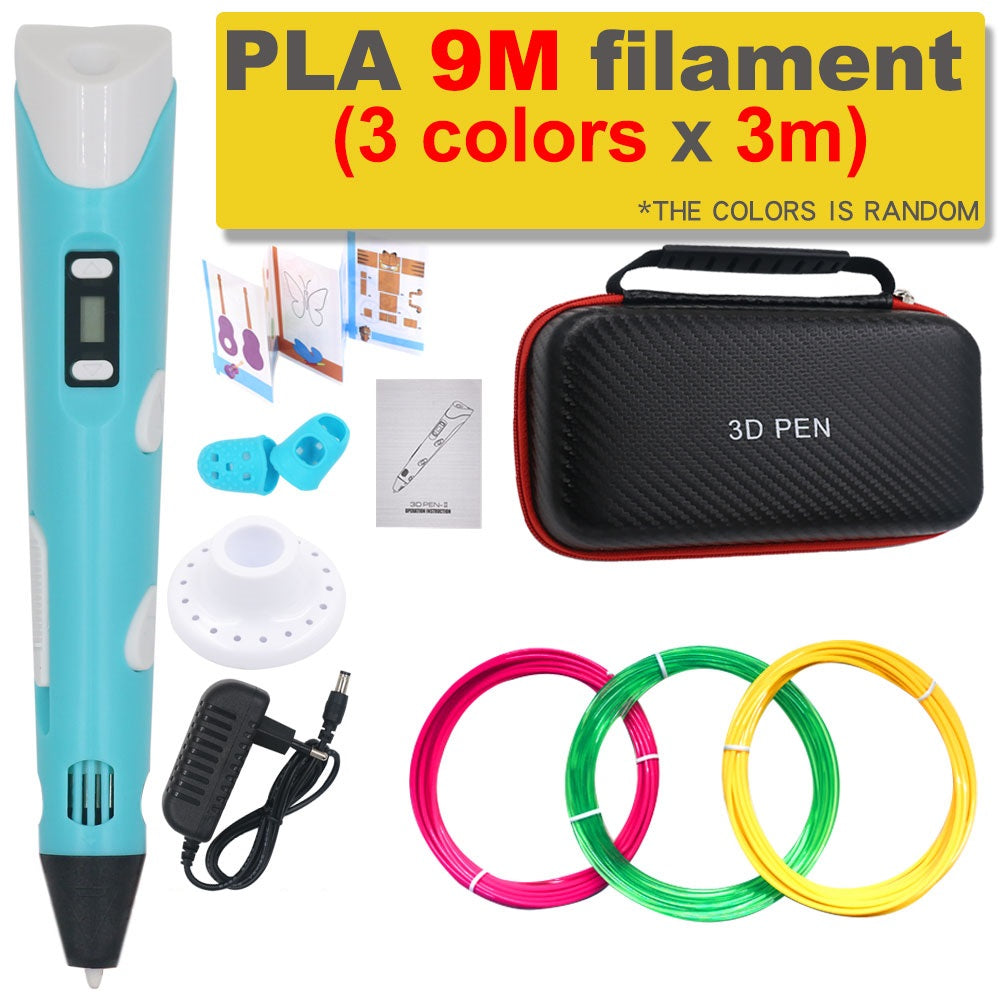Stylo de dessin 3D DIY avec 200M de filament PLA, cadeau pour enfants