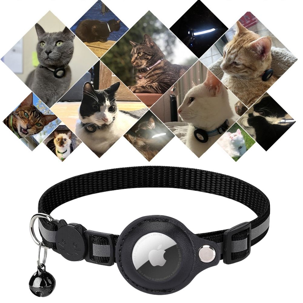 Collier GPS pour chat avec design réfléchissant