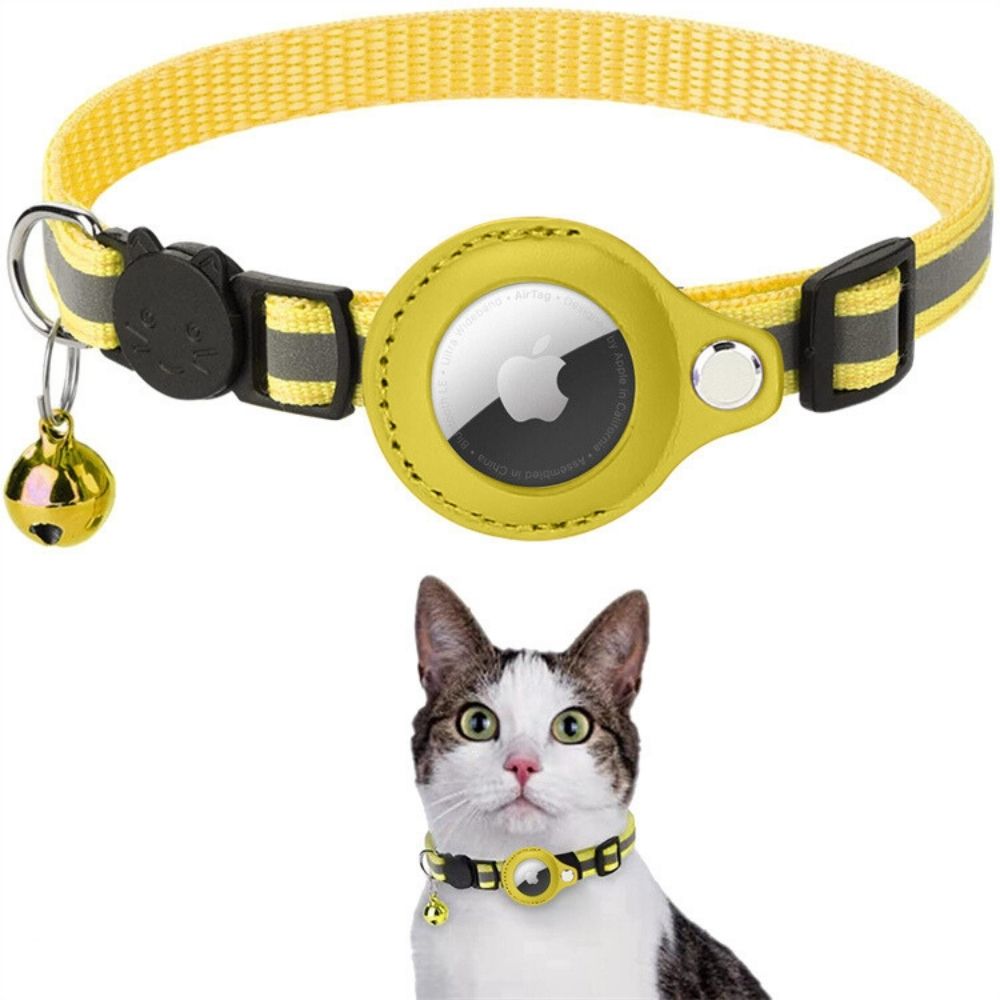 Collier de sécurité réfléchissant pour chat avec support de traceur GPS