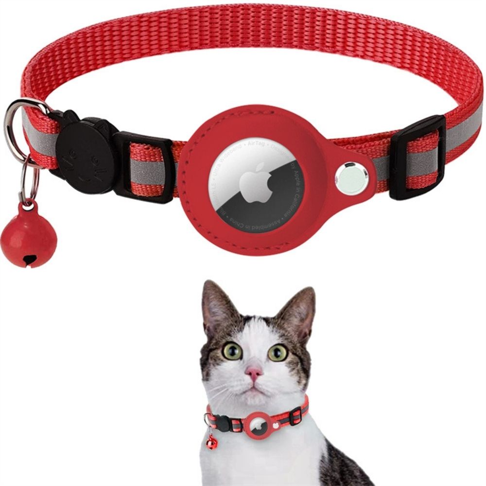 Collier de sécurité réfléchissant pour chat avec support de traceur GPS