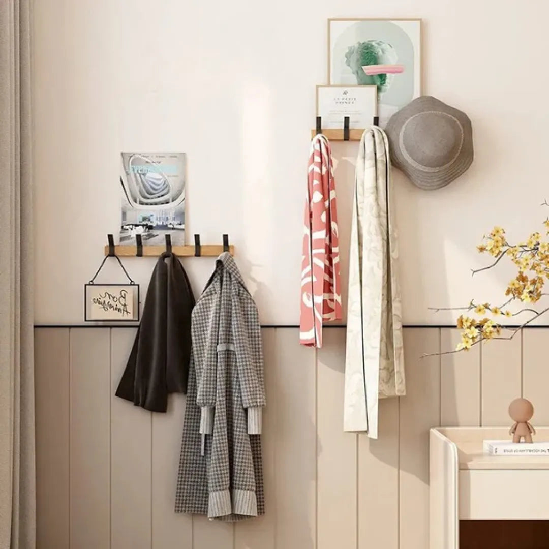 Porte-manteau mural - Crochets déplaçables au design scandinave