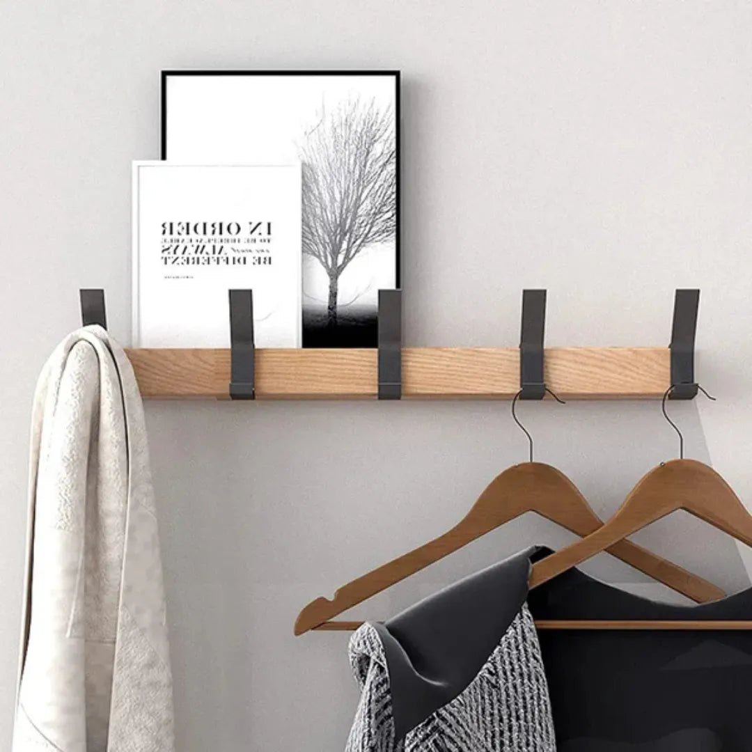 Porte-manteau mural - Crochets déplaçables au design scandinave