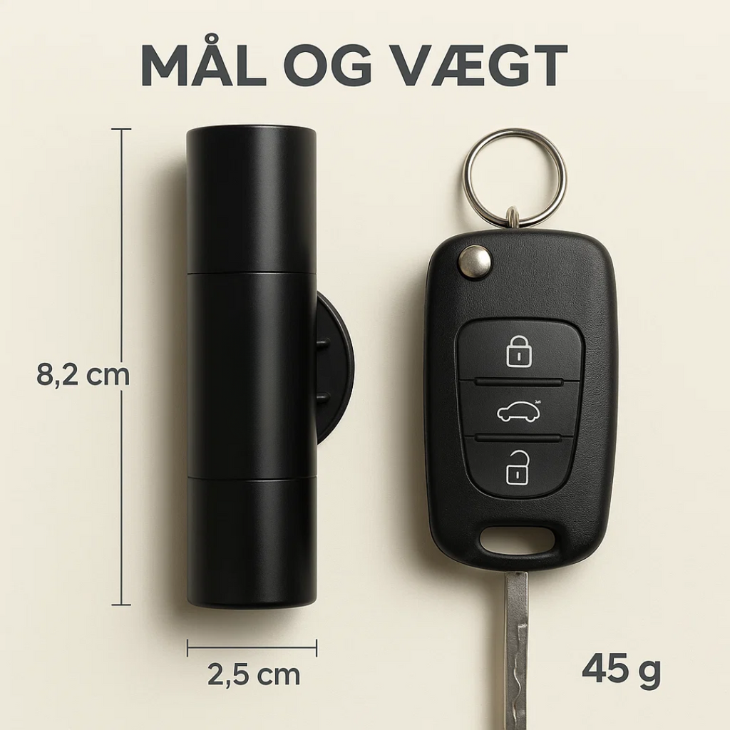 SafeKey | Outil d'urgence 2-en-1 | Brise-vitre & Cutter de sécurité