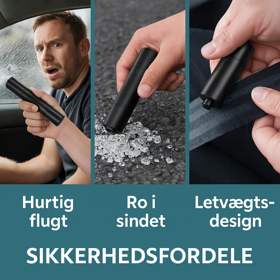 SafeKey | Outil d'urgence 2-en-1 | Brise-vitre & Cutter de sécurité