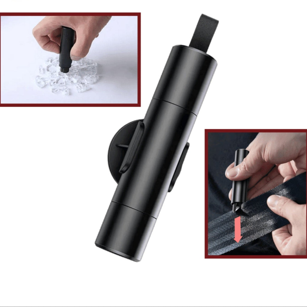 SafeKey | Outil d'urgence 2-en-1 | Brise-vitre & Cutter de sécurité