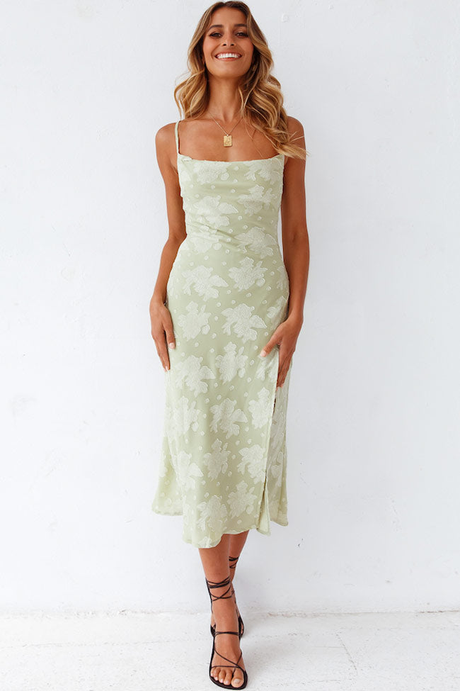 Robe Midi à Fente Haute avec Col Cagoule Floral pour Femmes
