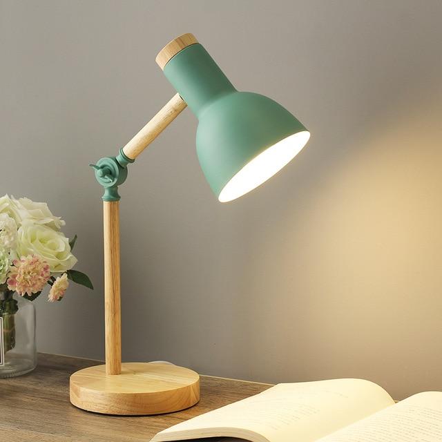 Lampe de Bureau en Bois Scandinave avec Design Pliable
