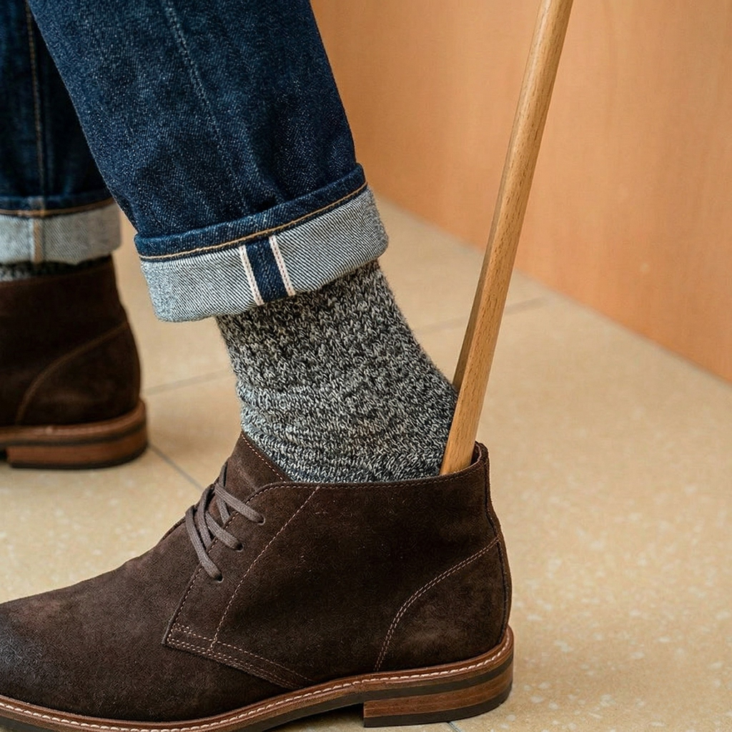 Chausse Pied en Bois 50 cm Long Manche pour Chaussures